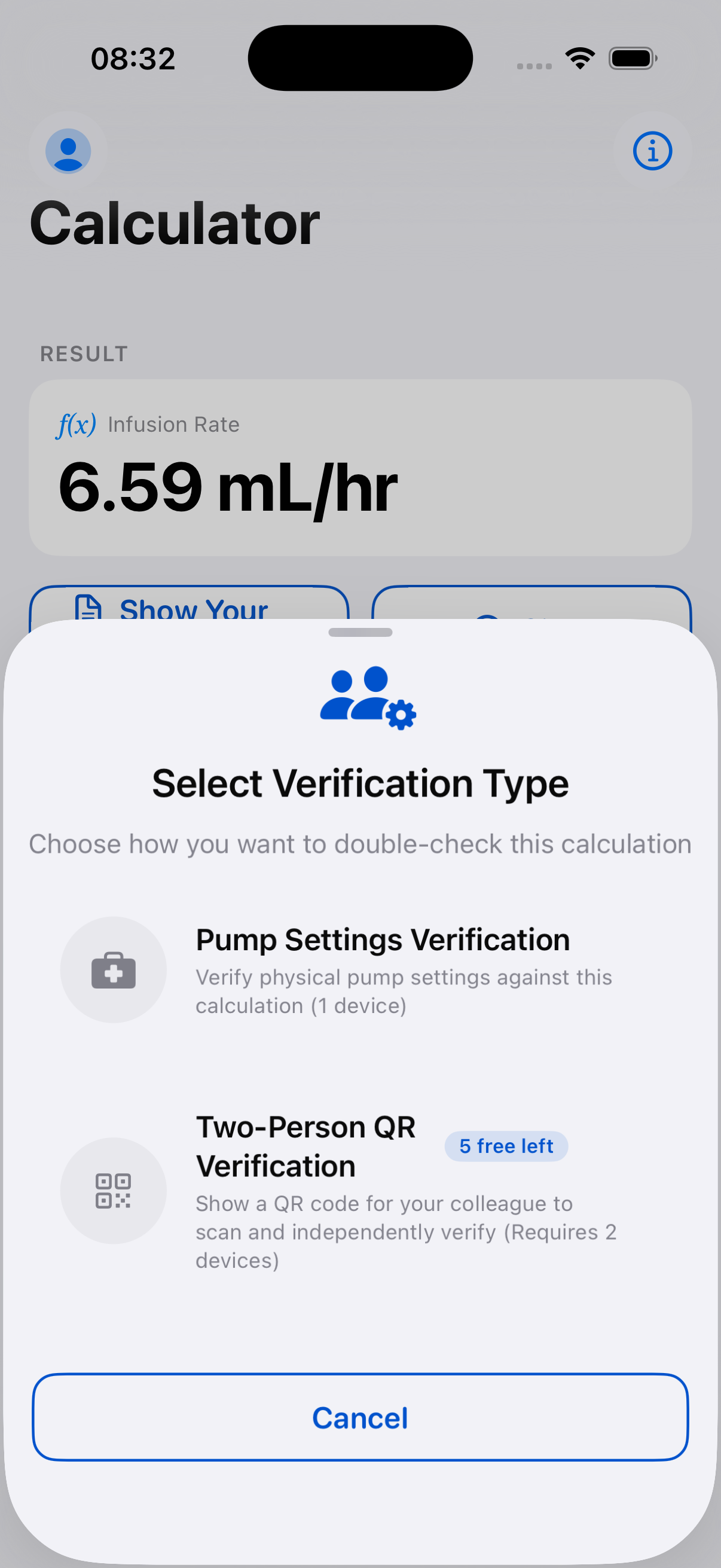 Verify screen on iPhone